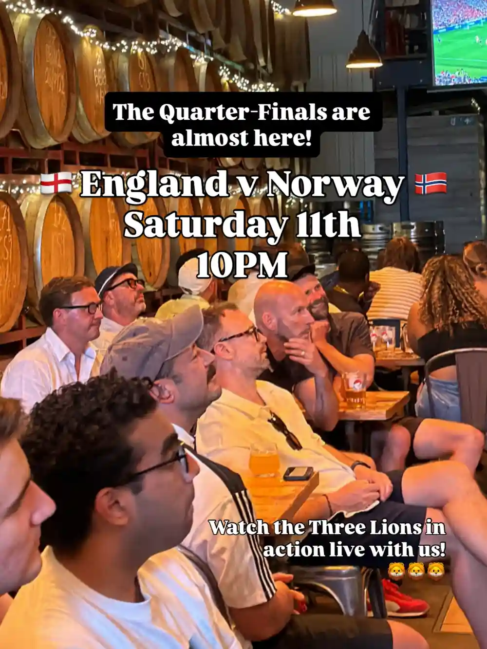 The next England game is almost here… We’re ready for another big night of football as the Three Lions face Norway this Saturday at 10PM ⚽️. Join us for all the action live, grab a pint and be part of the matchday atmosphere🍻!