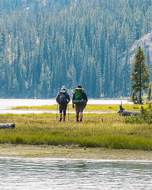 Hikers in the Beartooth Mountains of Billings Montana