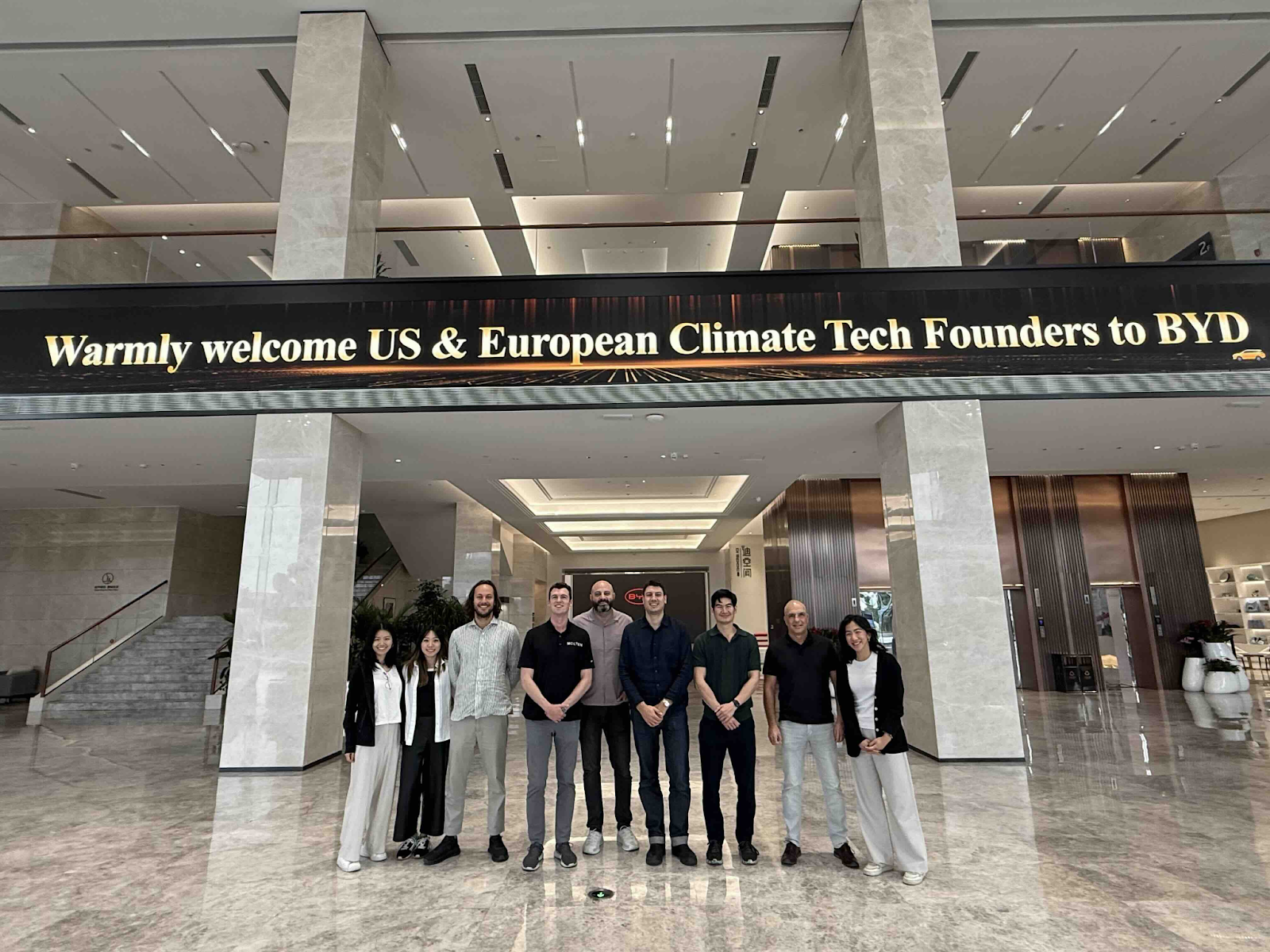 US and European Climate Tech Founders at BYD factory and headquarters