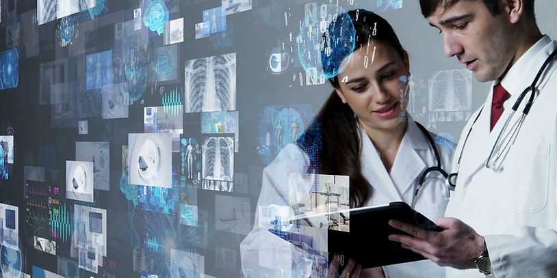 Doctors working with AI Technology
