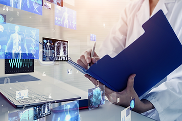 Doctor working on AI