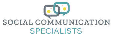 Logo for Social Communication Specialists, focusing on social thinking and student executive functioning skills