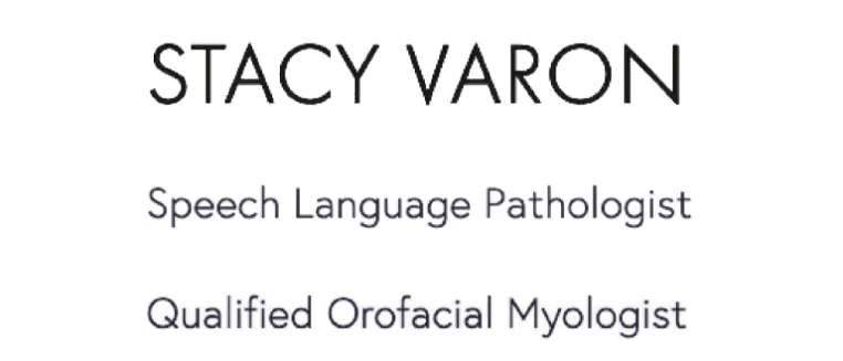 Logo for Stacy Varon, Speech Language Pathologist and Qualified Orofacial Myologist providing personalized speech therapy