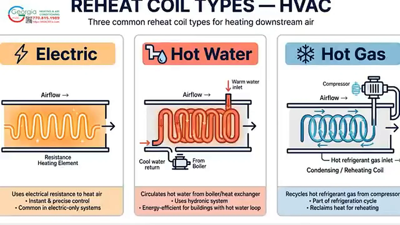 Comparison of electric, hot water and hot gas reheat coils