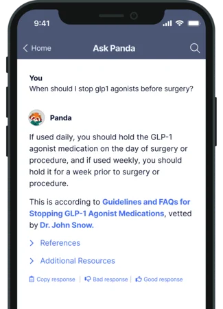 C8 Panda AI mobile app interface