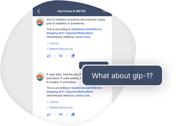 Panda AI answering a question about GLP-1s