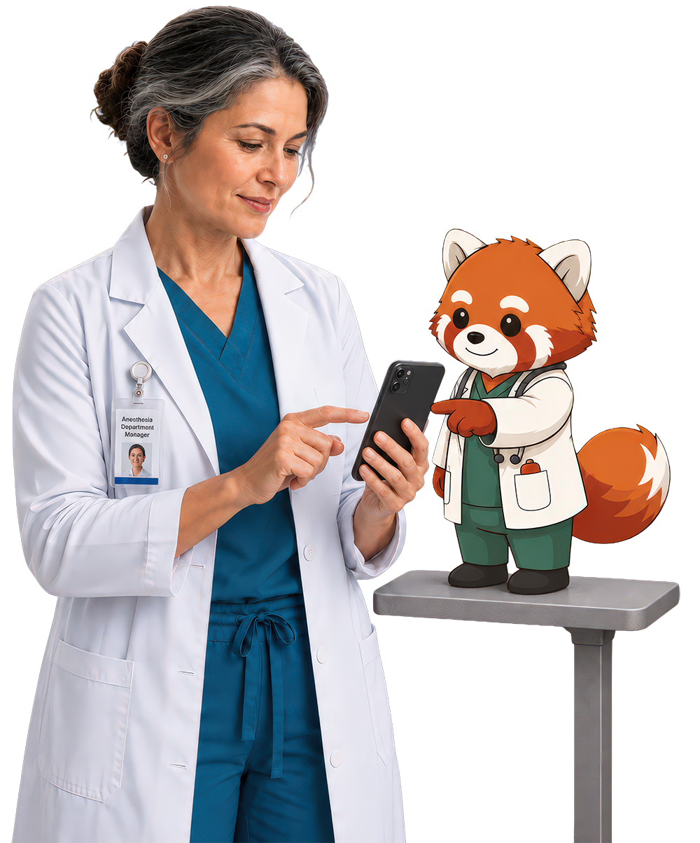 Clinician using C8 Health to check protcols