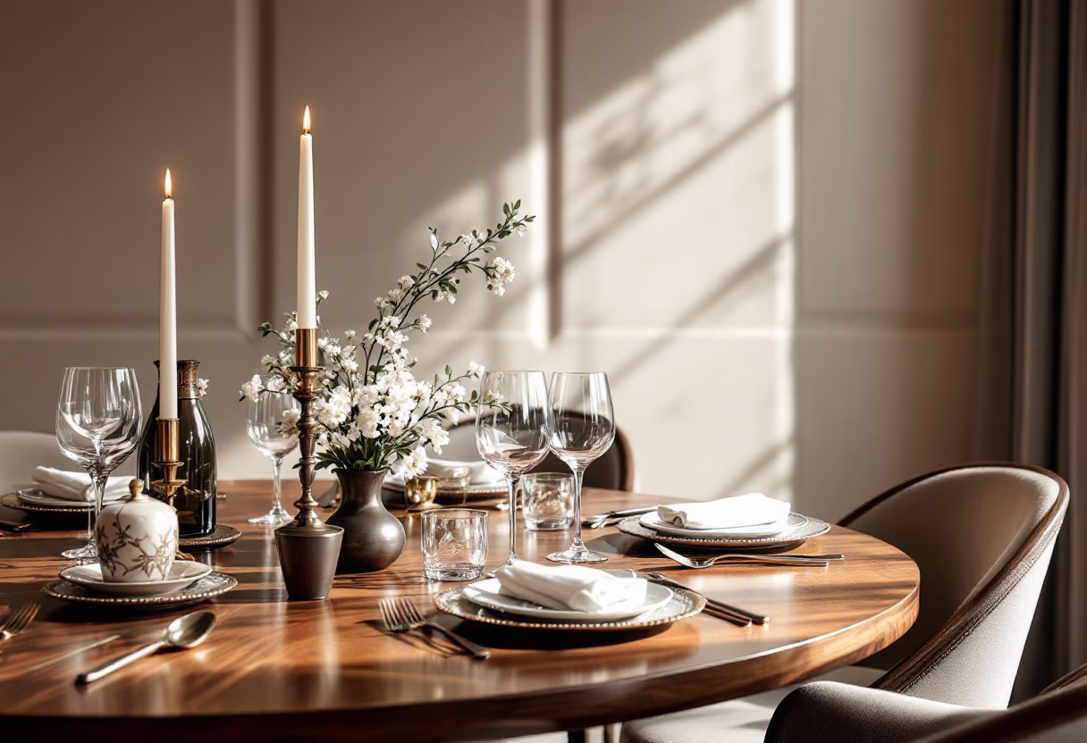 luxury apartment dining area interior (for a real estate tech)