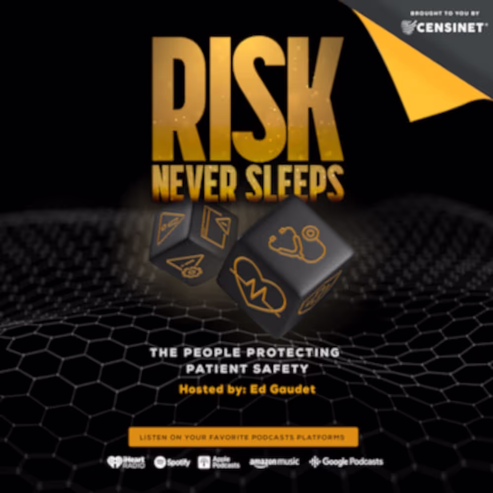 Censinet Risk Never sleeps podcast promotional artwork