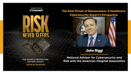Risk Never Sleeps podcast John Riggi episode promotional image
