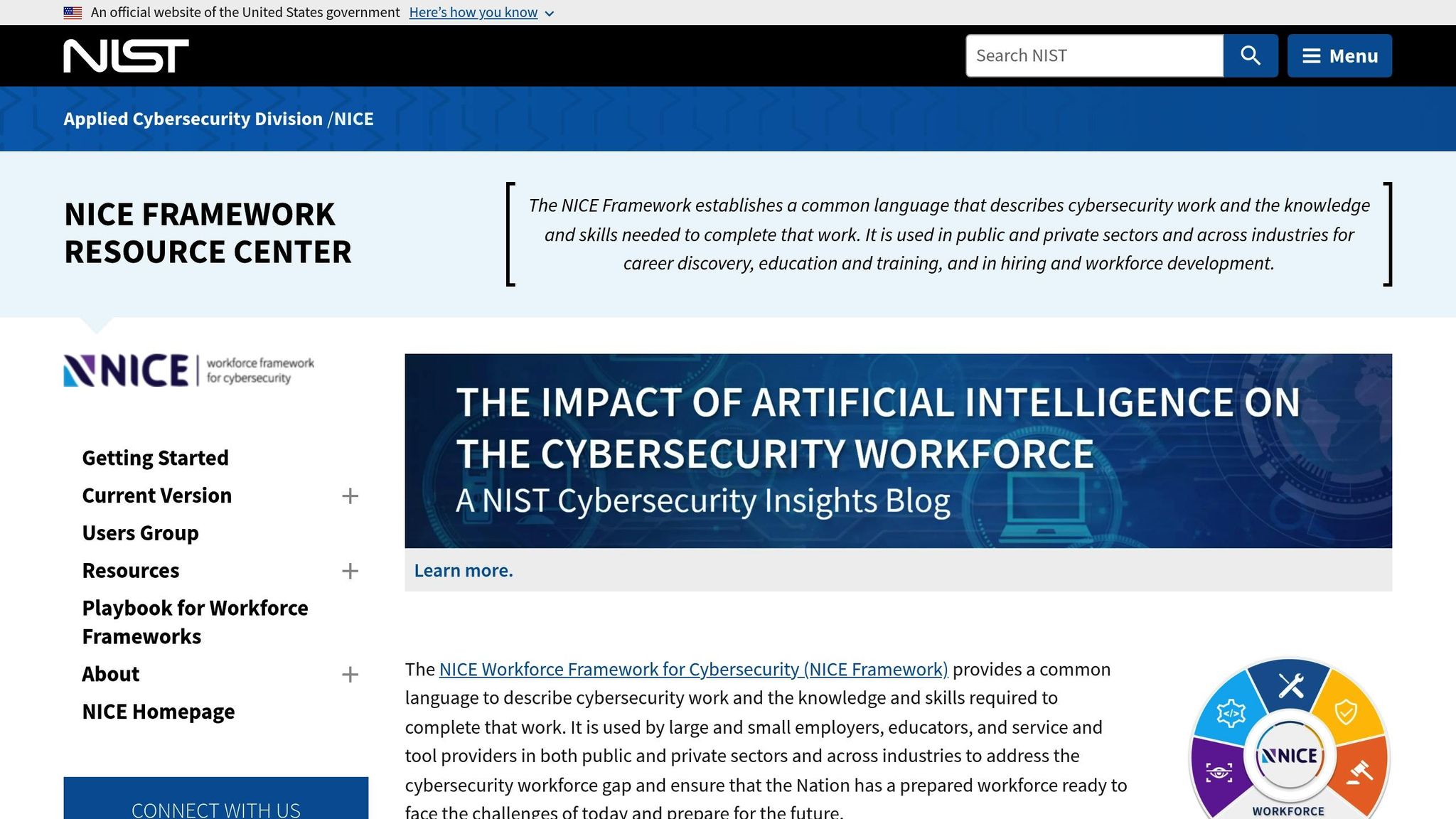 NICE Cybersecurity Workforce Framework