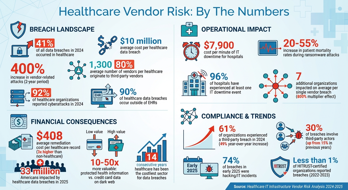 Healthcare Vendor Risk Statistics: Breaches, Costs, and Impact Data 2024-2025