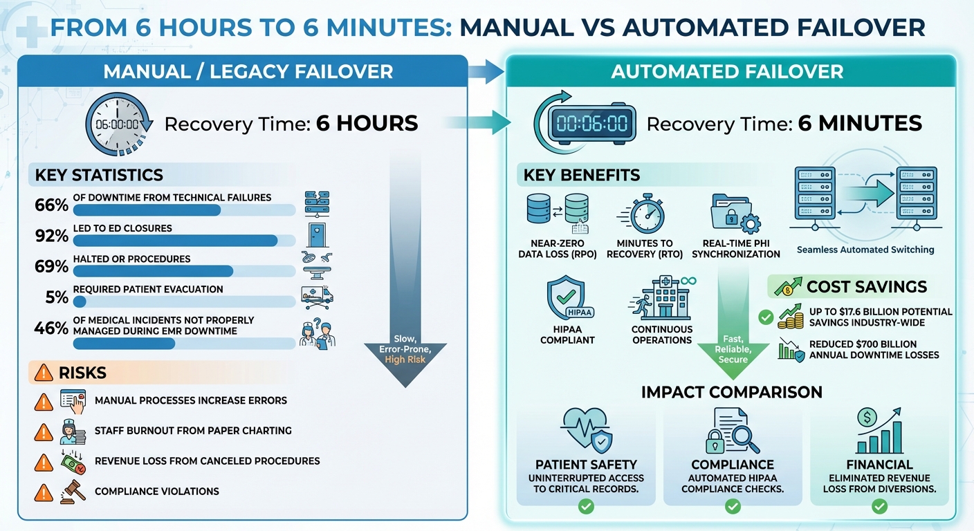 Manual vs Automated Failover Systems in Healthcare: Recovery Time and Impact Comparison