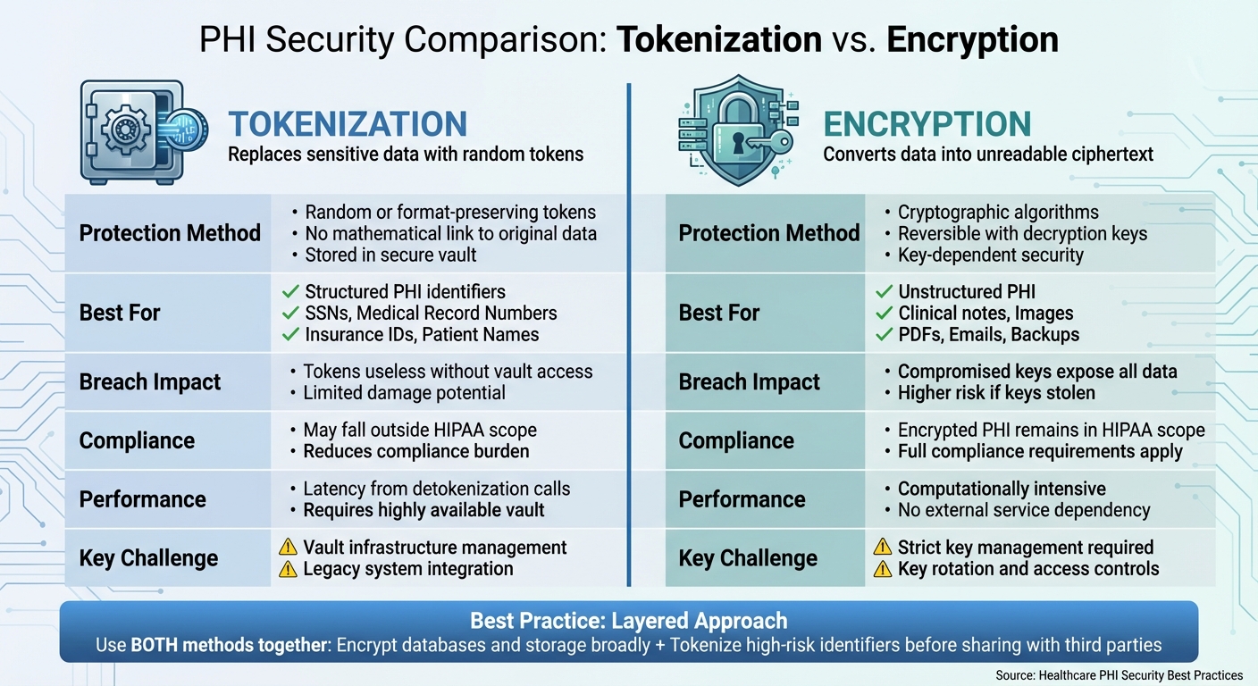 Tokenization vs Encryption for PHI: Side-by-Side Comparison