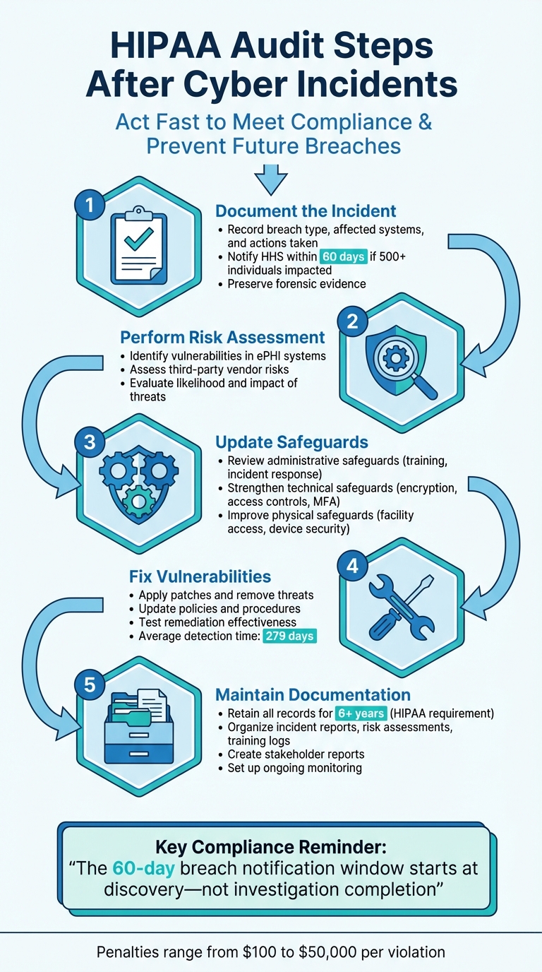 5 Essential HIPAA Audit Steps After Cyber Incidents