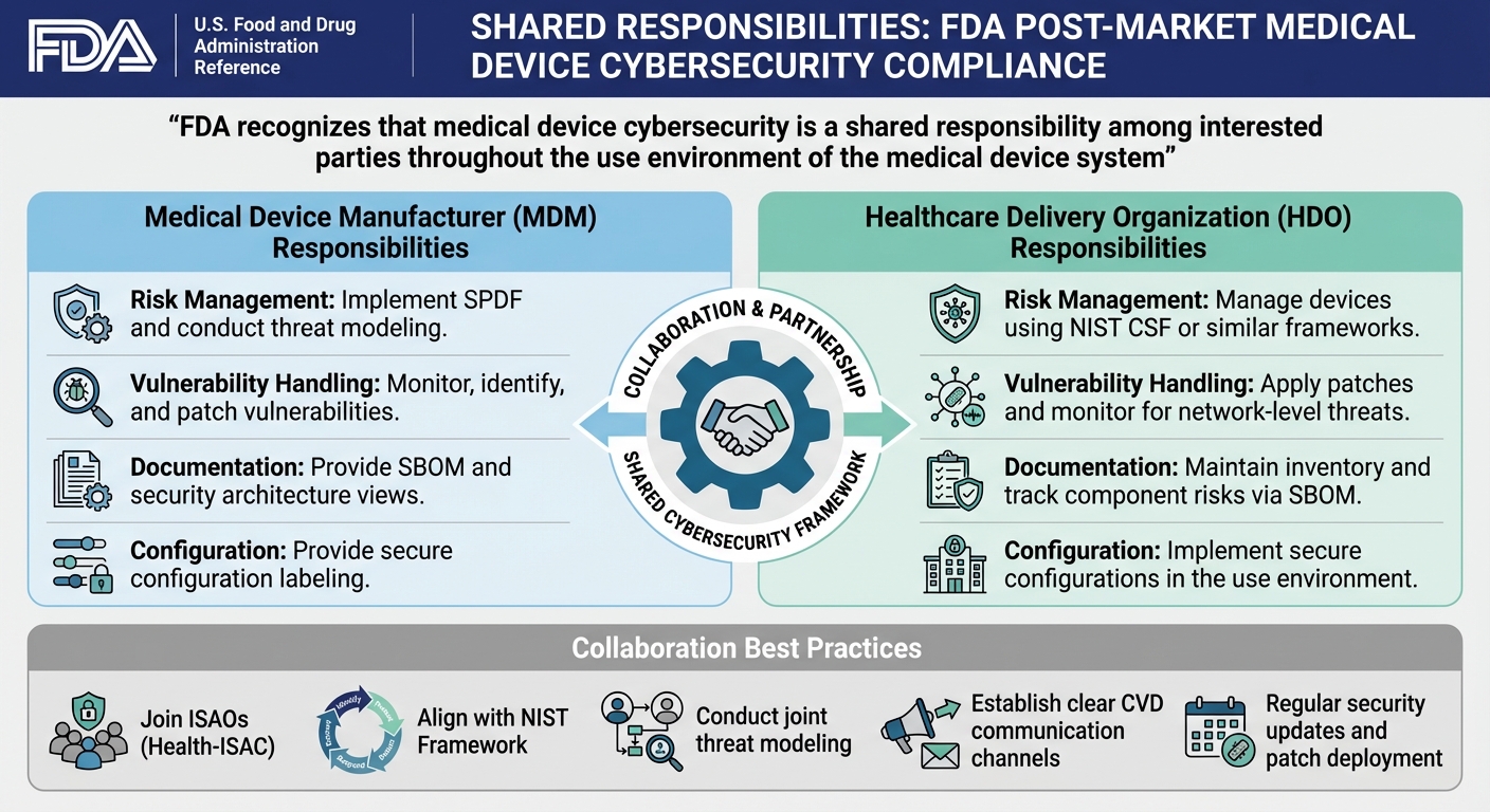 FDA Medical Device Cybersecurity: Manufacturer vs Healthcare Organization Responsibilities