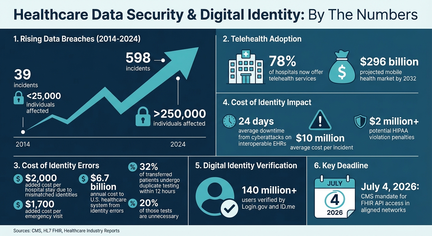 Healthcare Data Breaches and Digital Identity Statistics 2014-2032
