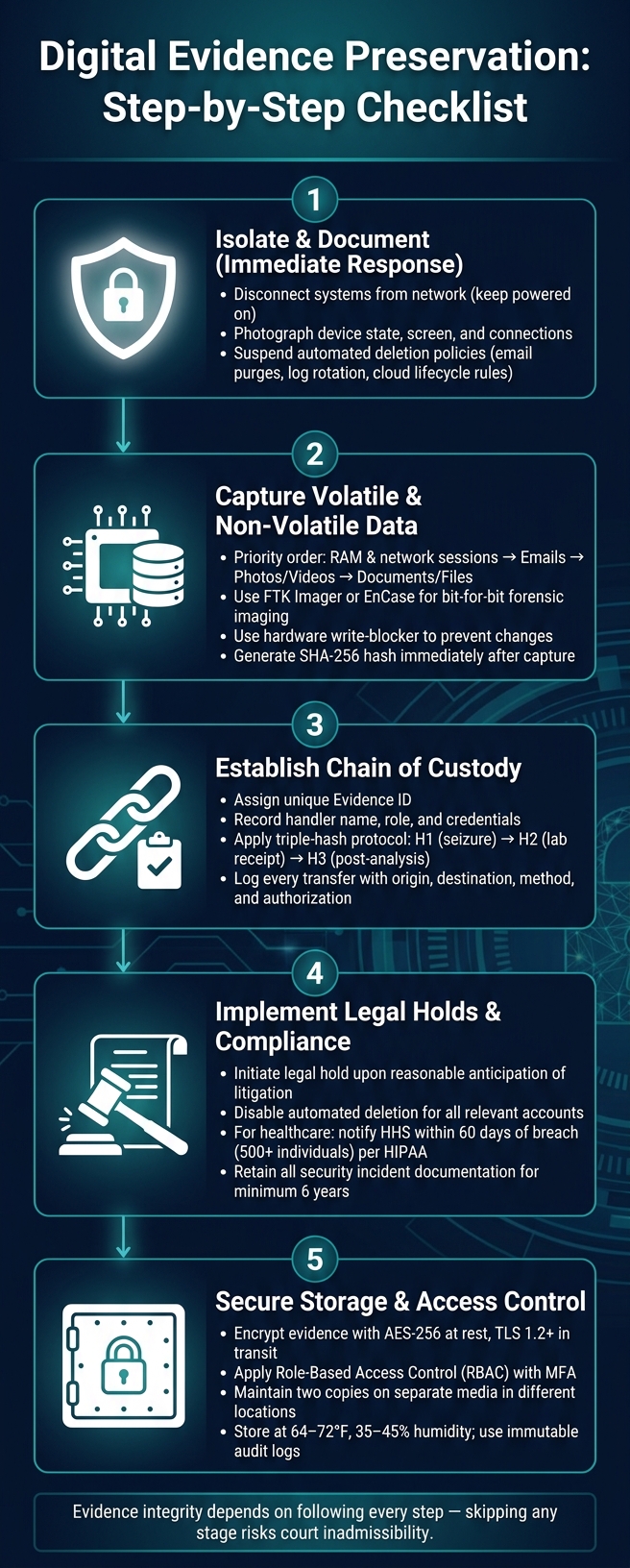Digital Evidence Preservation Checklist: Step-by-Step Process