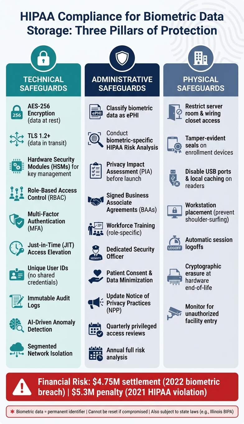 HIPAA Biometric Data Compliance: Technical vs. Administrative vs. Physical Safeguards