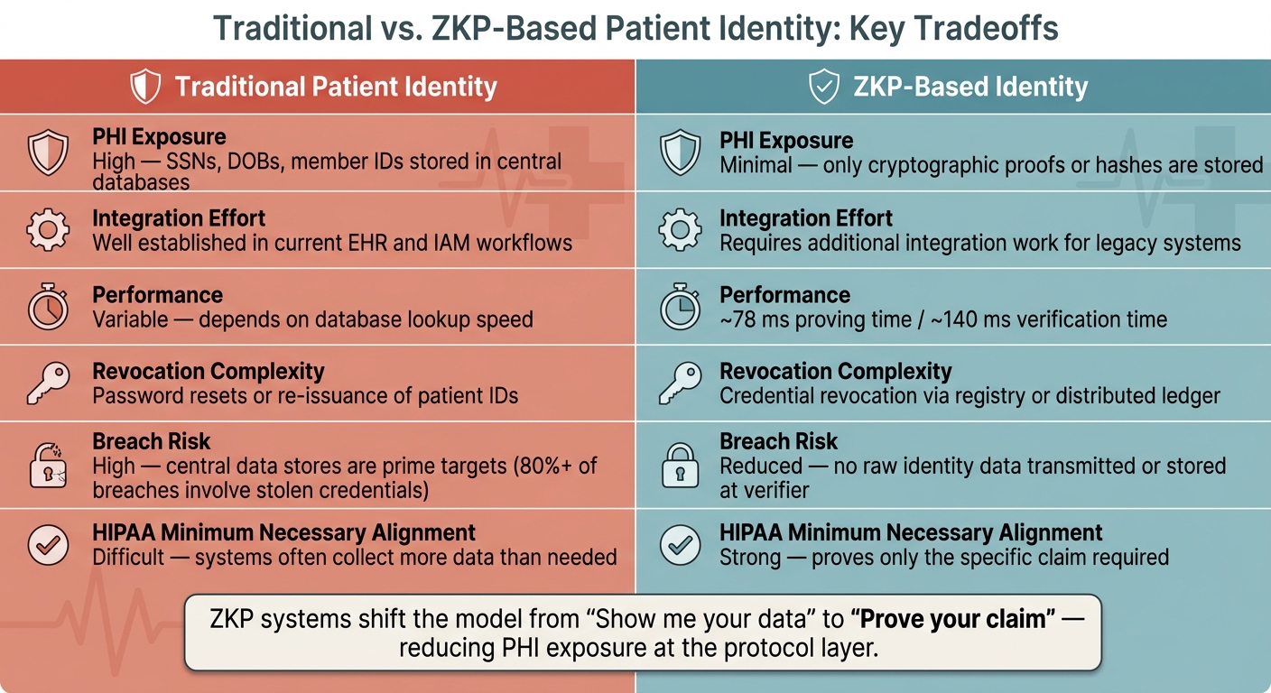 Traditional vs. ZKP-Based Patient Identity: Key Tradeoffs