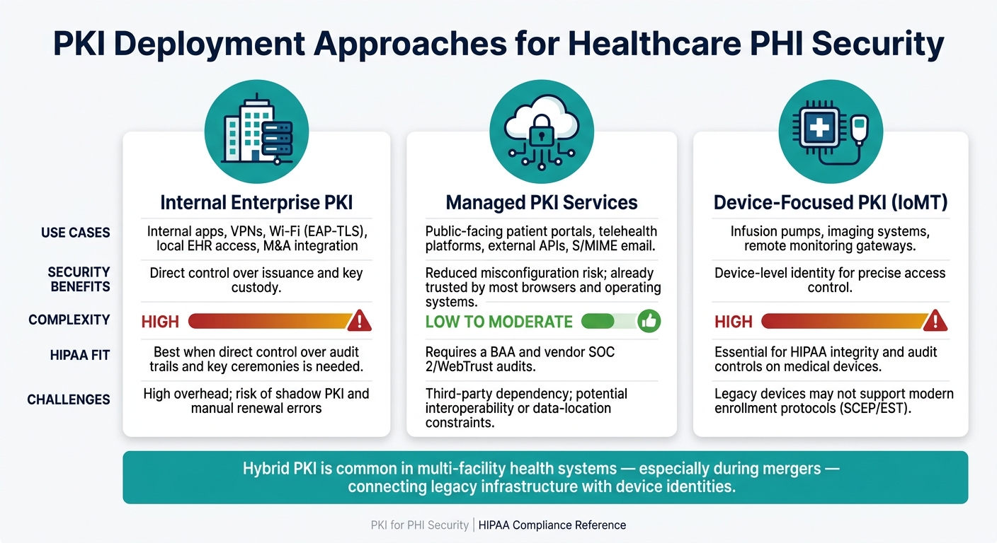 PKI Deployment Approaches for Healthcare: A Visual Comparison