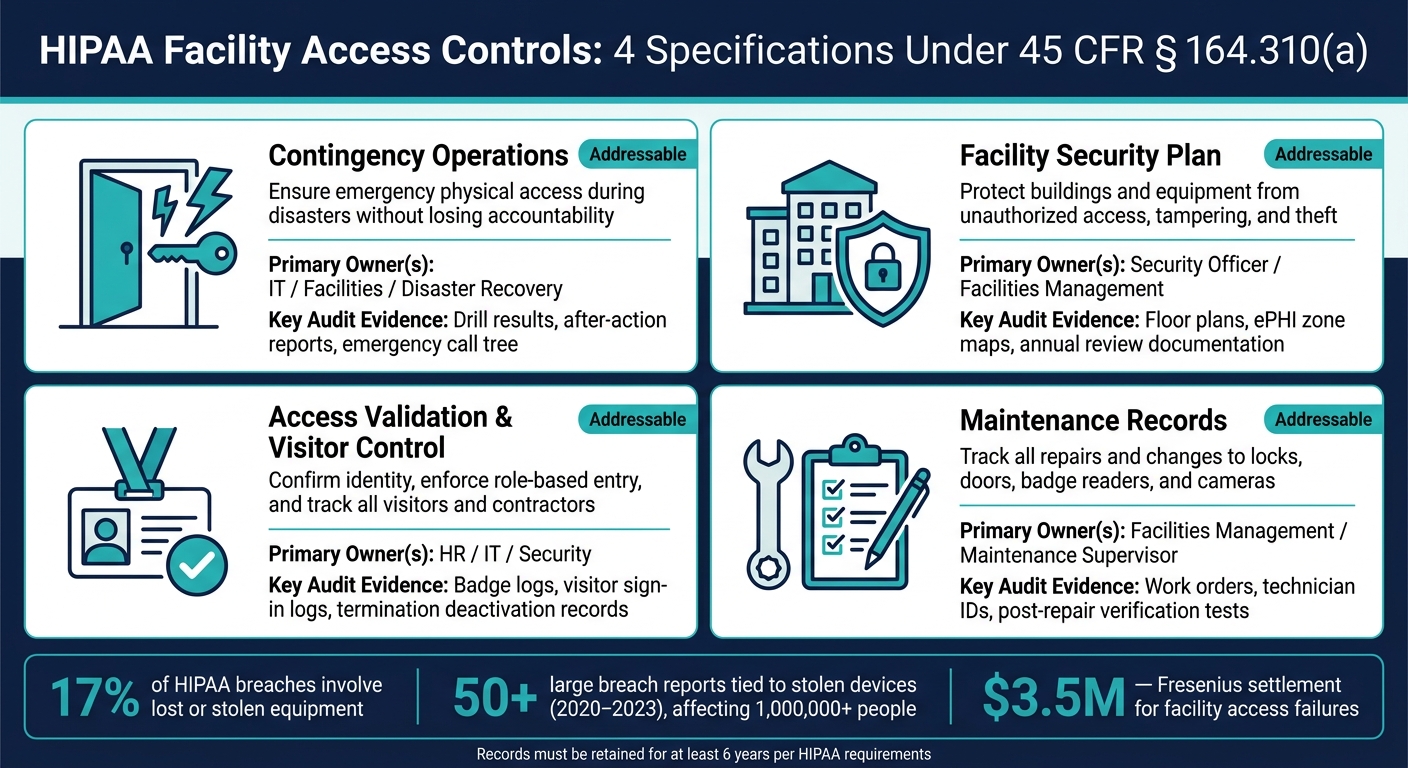 HIPAA Facility Access Controls: 4 Specifications at a Glance