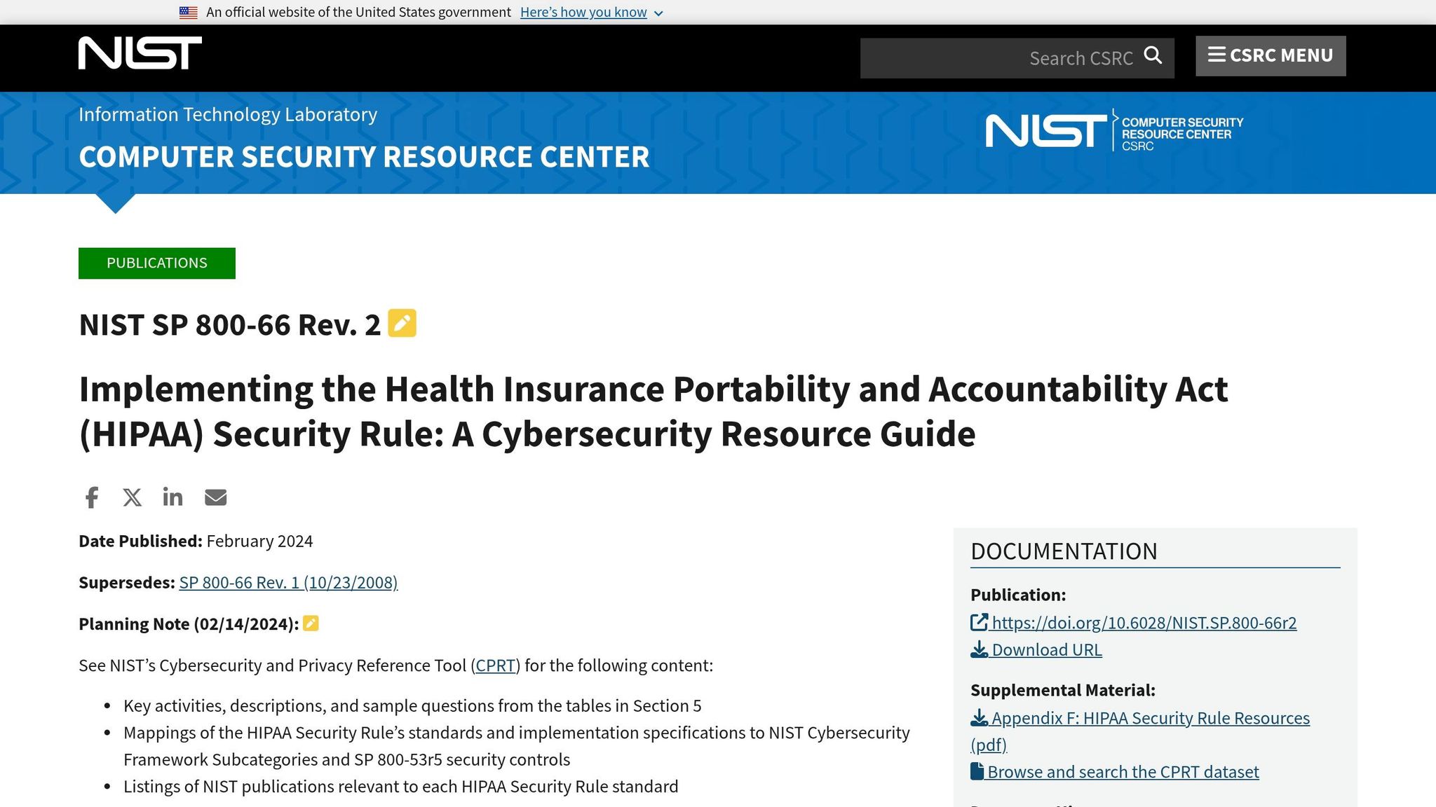 NIST SP 800-66