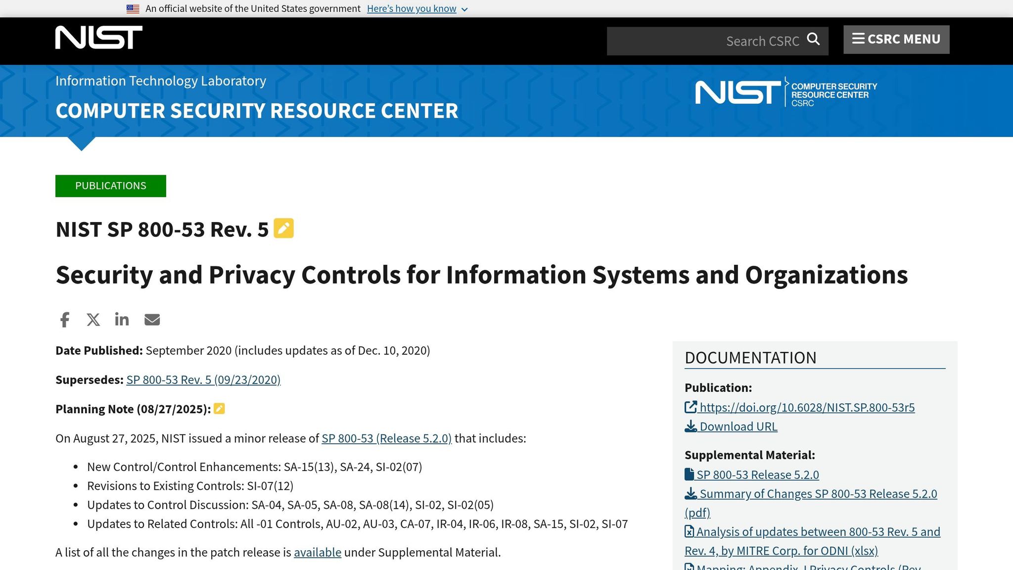 NIST SP 800-53