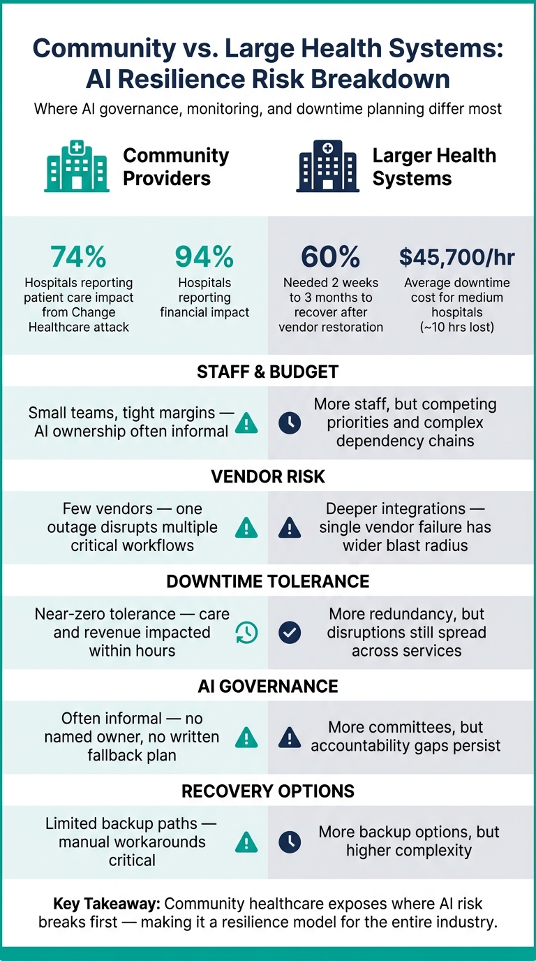 Community vs. Large Health Systems: AI Resilience Risk Breakdown