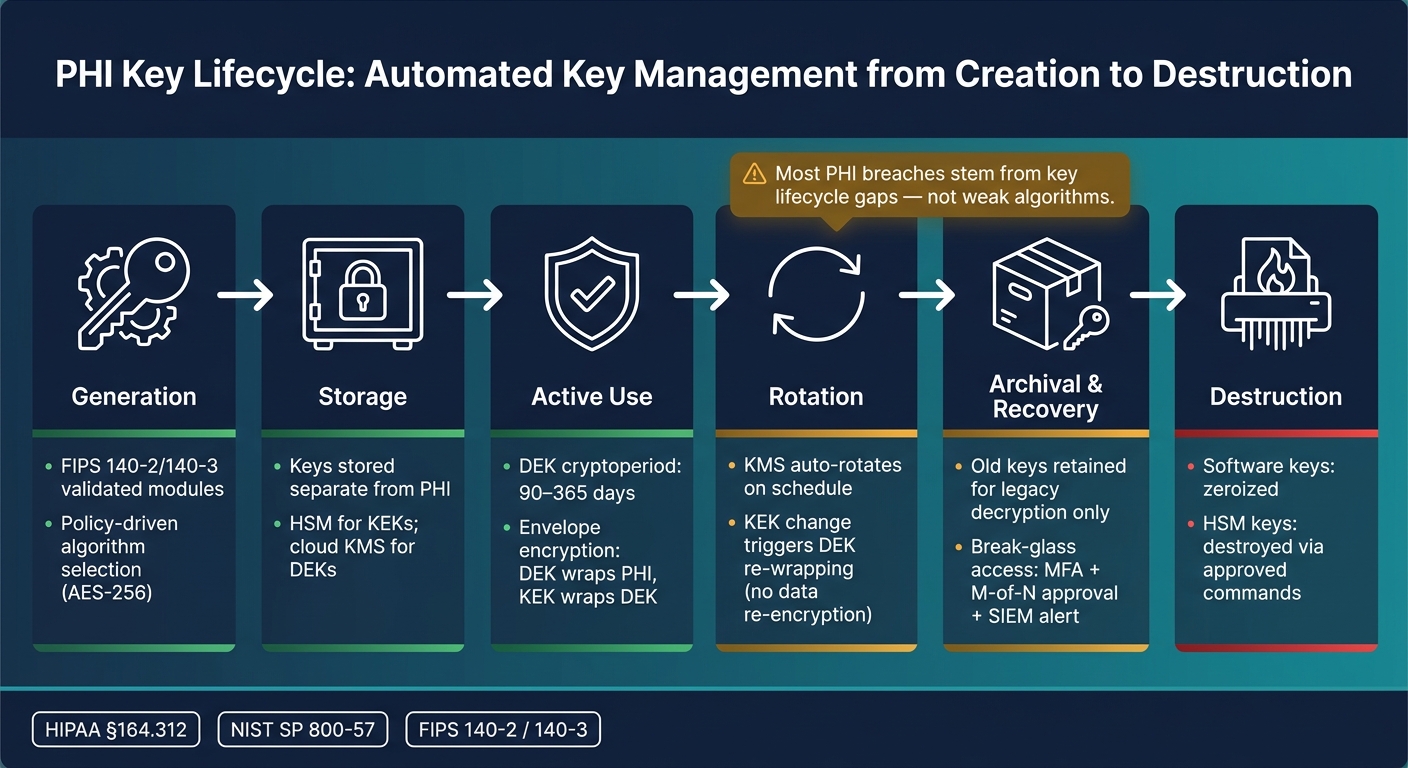 PHI Key Lifecycle: Automated Key Management from Creation to Destruction