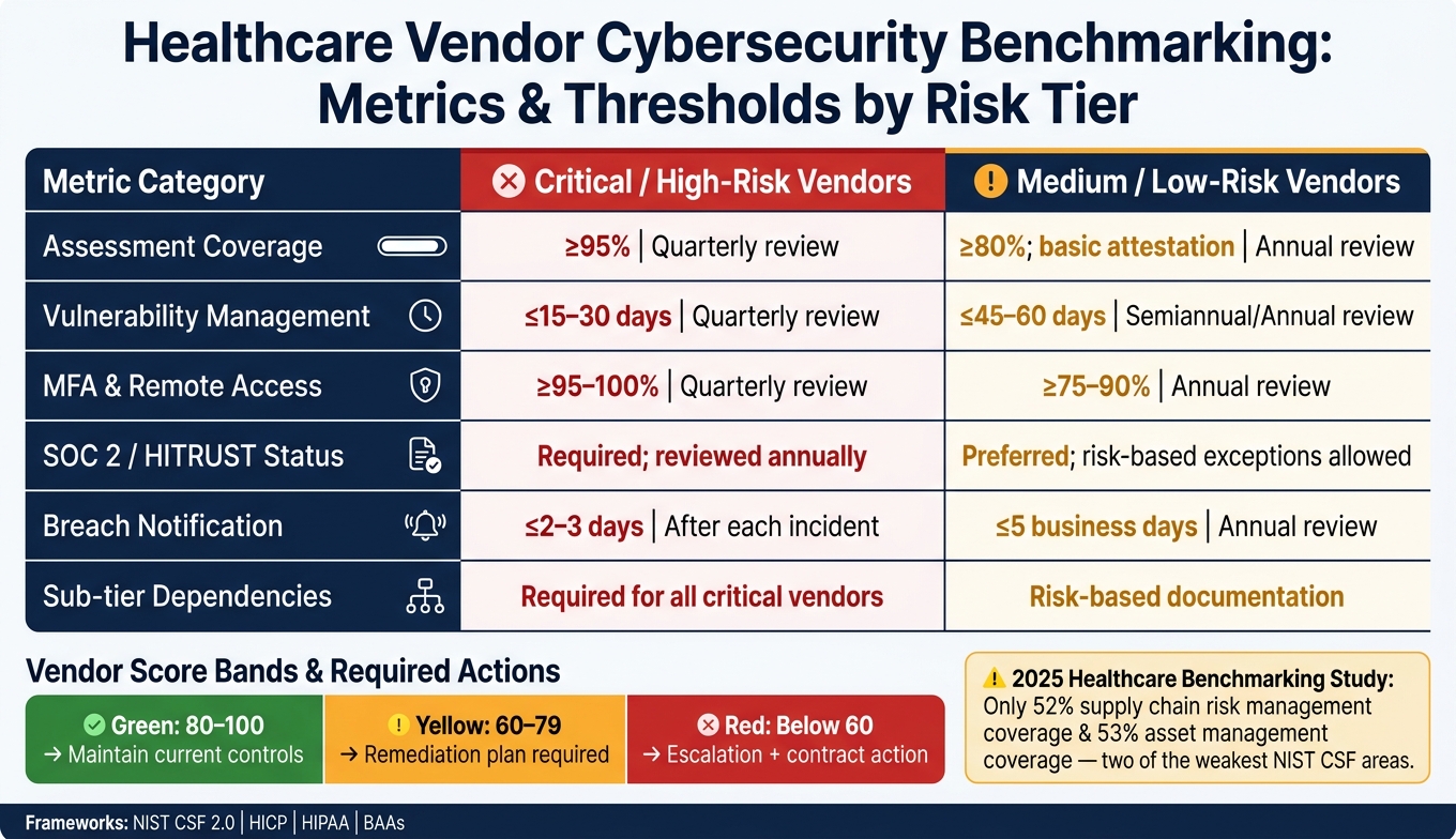 Healthcare Vendor Cybersecurity Benchmarking: Metrics & Thresholds by Risk Tier