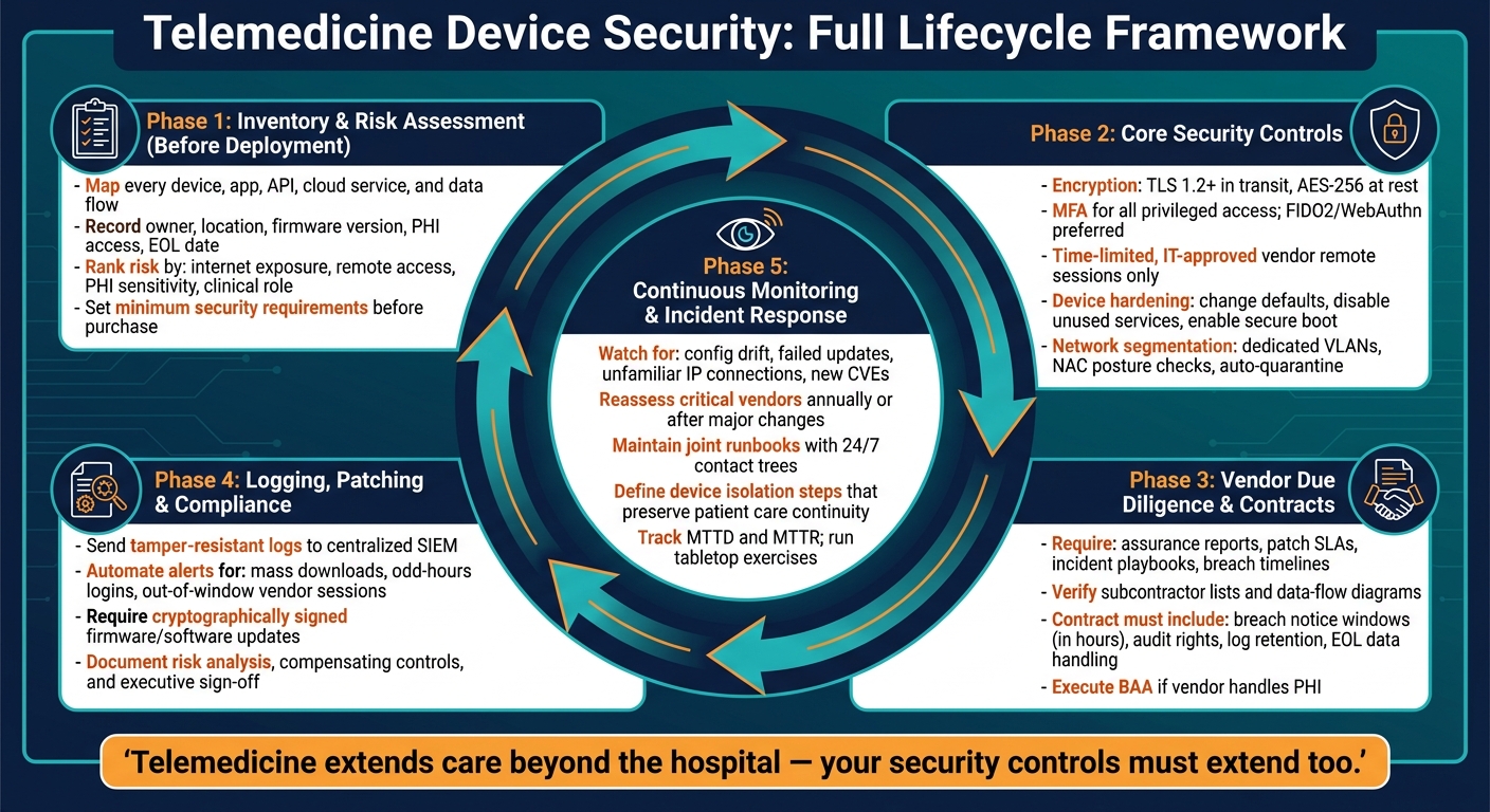 Telemedicine Device Security: Full Lifecycle Framework