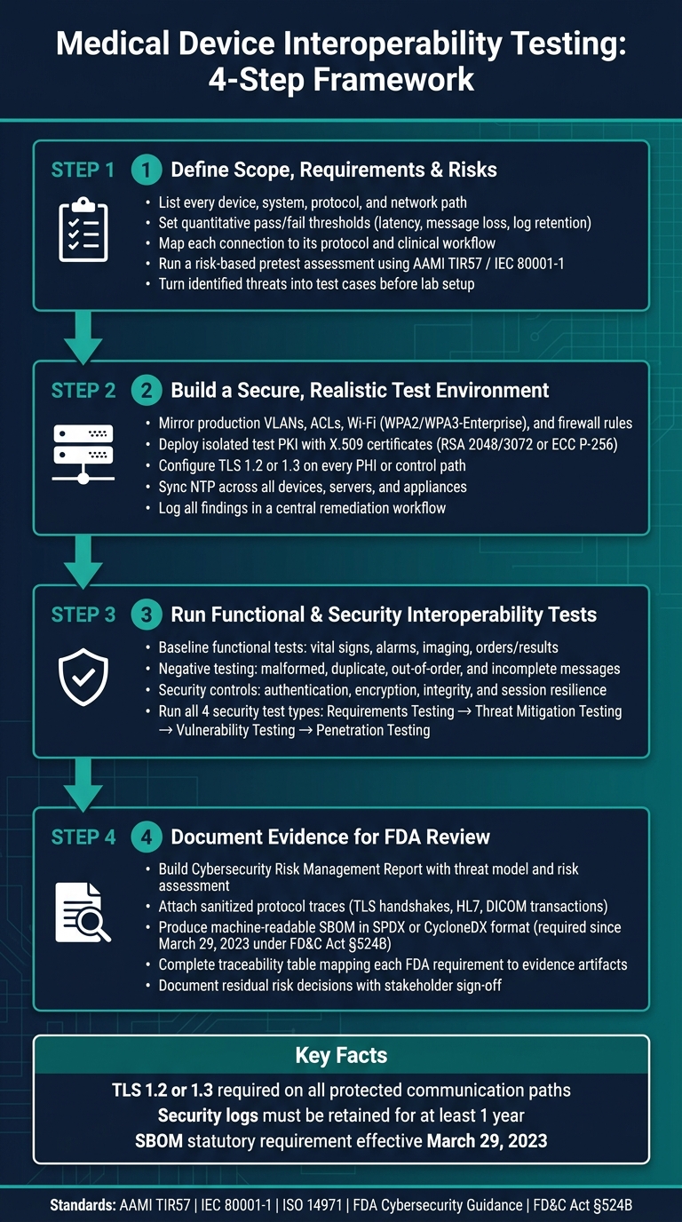 Medical Device Interoperability Testing: 4-Step Framework