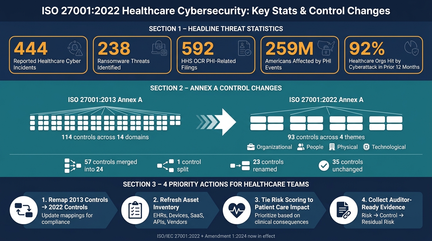 ISO 27001:2022 Healthcare Cybersecurity: Key Stats & Control Changes