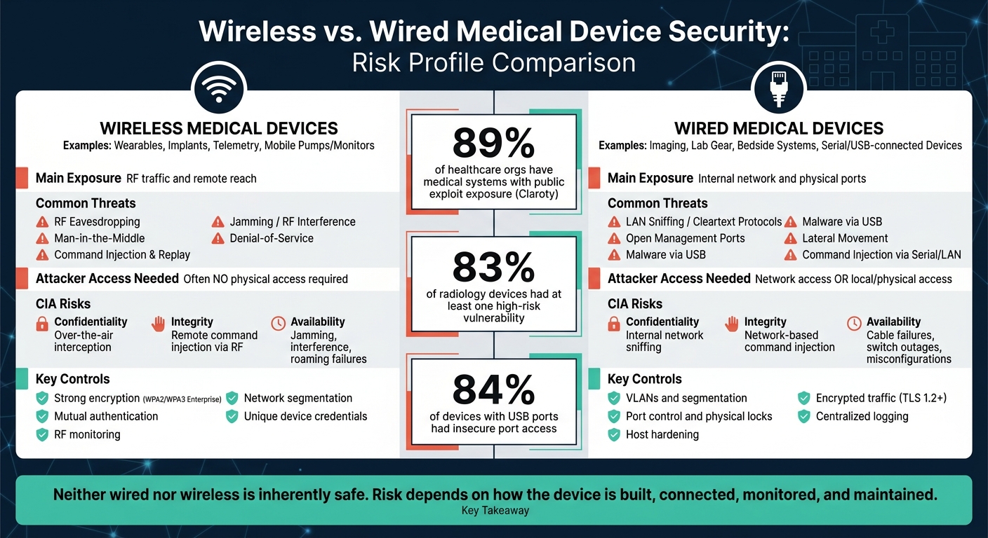 Wireless vs. Wired Medical Device Security: Risk Profile Comparison