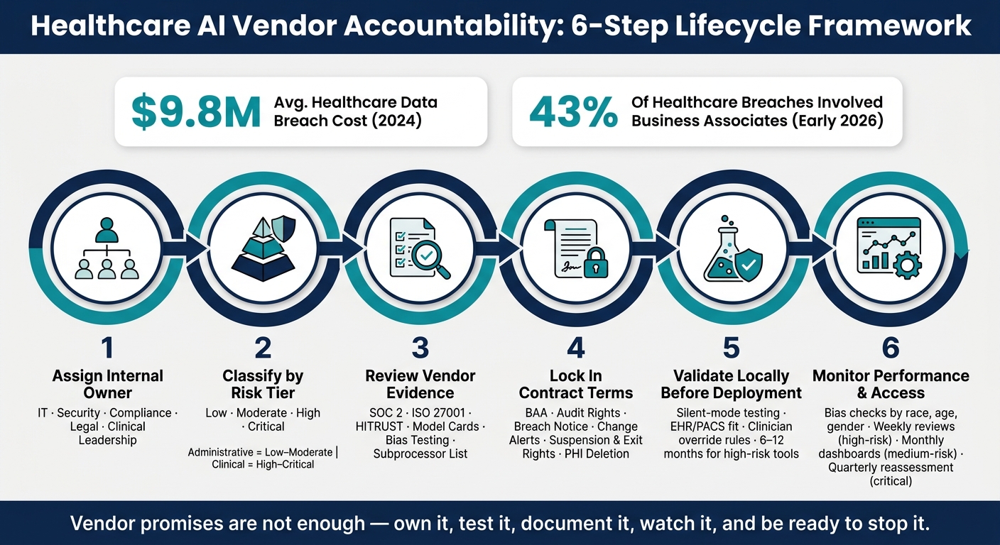 Healthcare AI Vendor Accountability: 6-Step Lifecycle Framework
