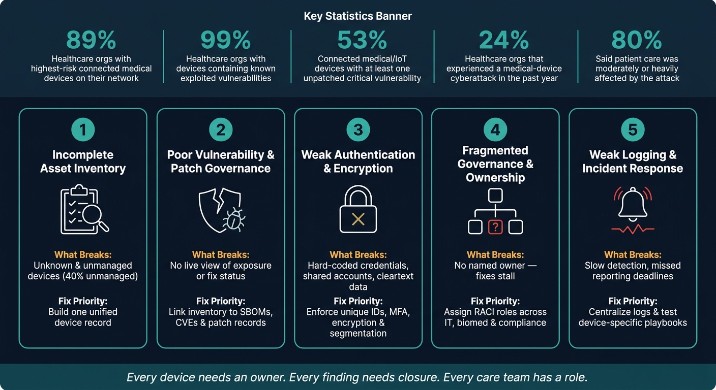 Medical Device Cybersecurity: 5 Compliance Gaps & Key Statistics