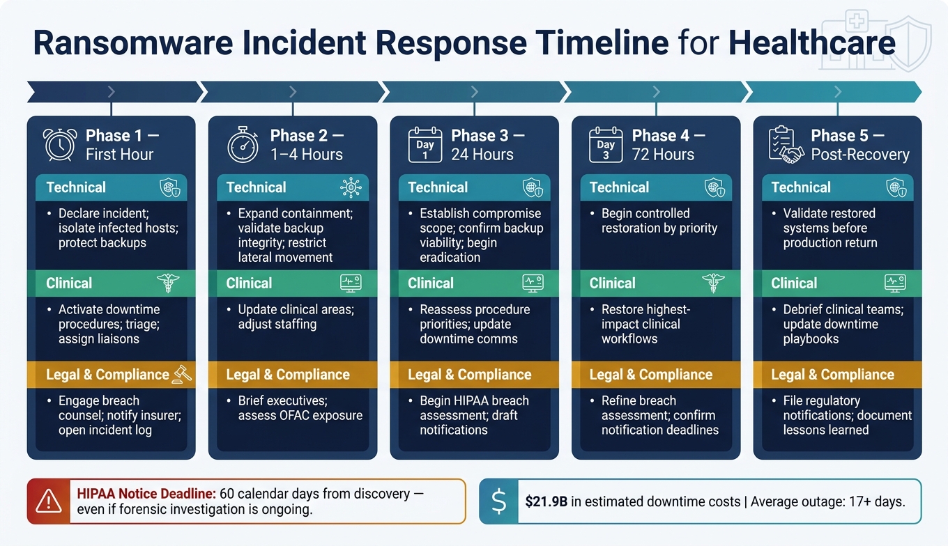 Ransomware Response Timeline for Healthcare Organizations