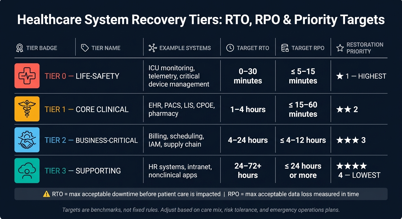 Healthcare IT Recovery Tiers: RTO, RPO & Priority Targets