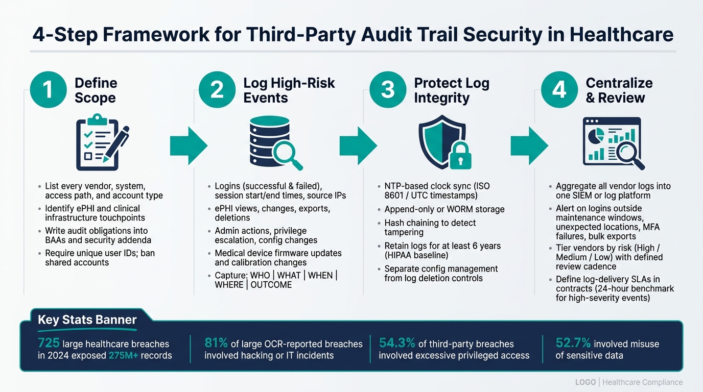 4-Step Framework for Third-Party Audit Trail Security in Healthcare