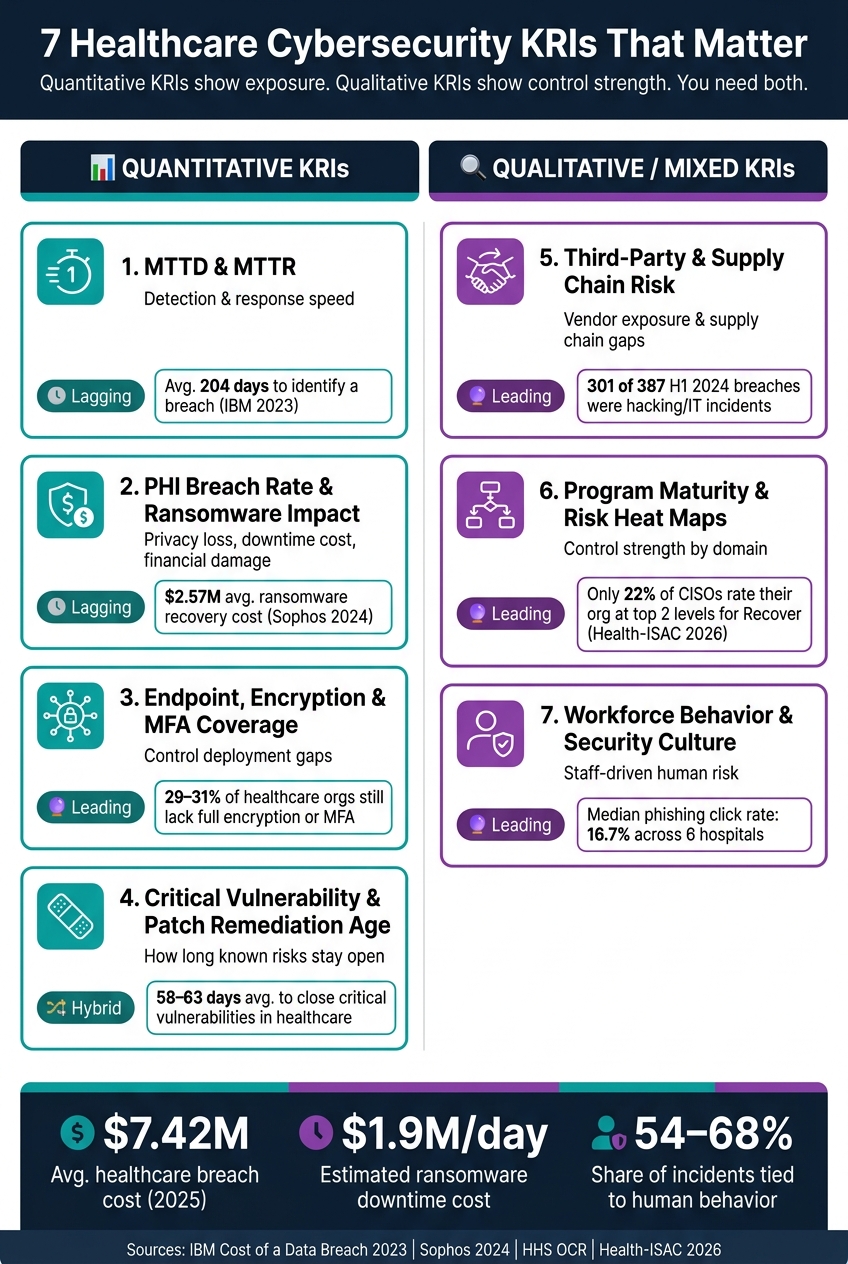 7 Key Risk Indicators for Healthcare Cybersecurity: Quantitative vs Qualitative