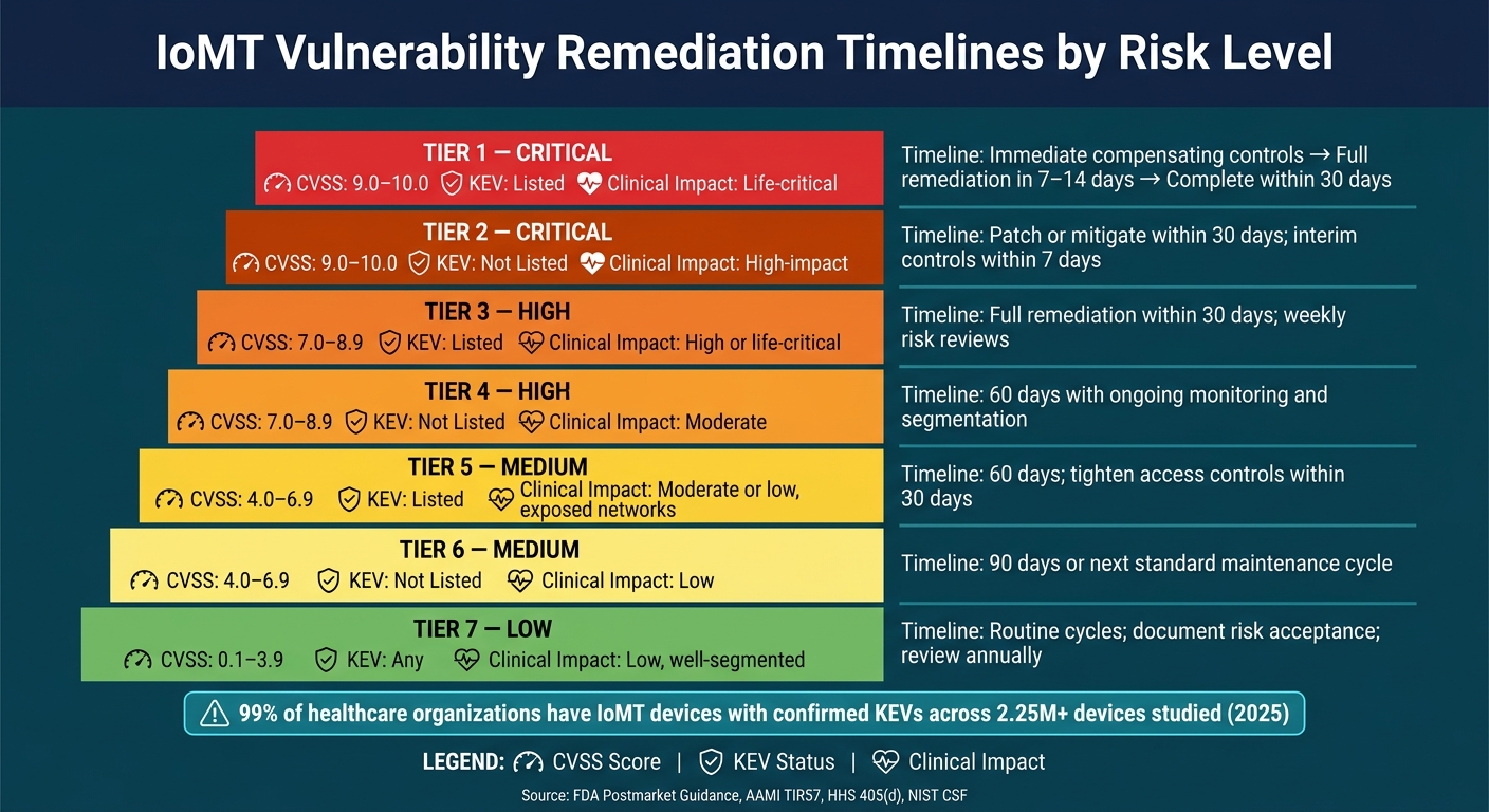 IoMT Vulnerability Triage: Remediation Timelines by Risk Level