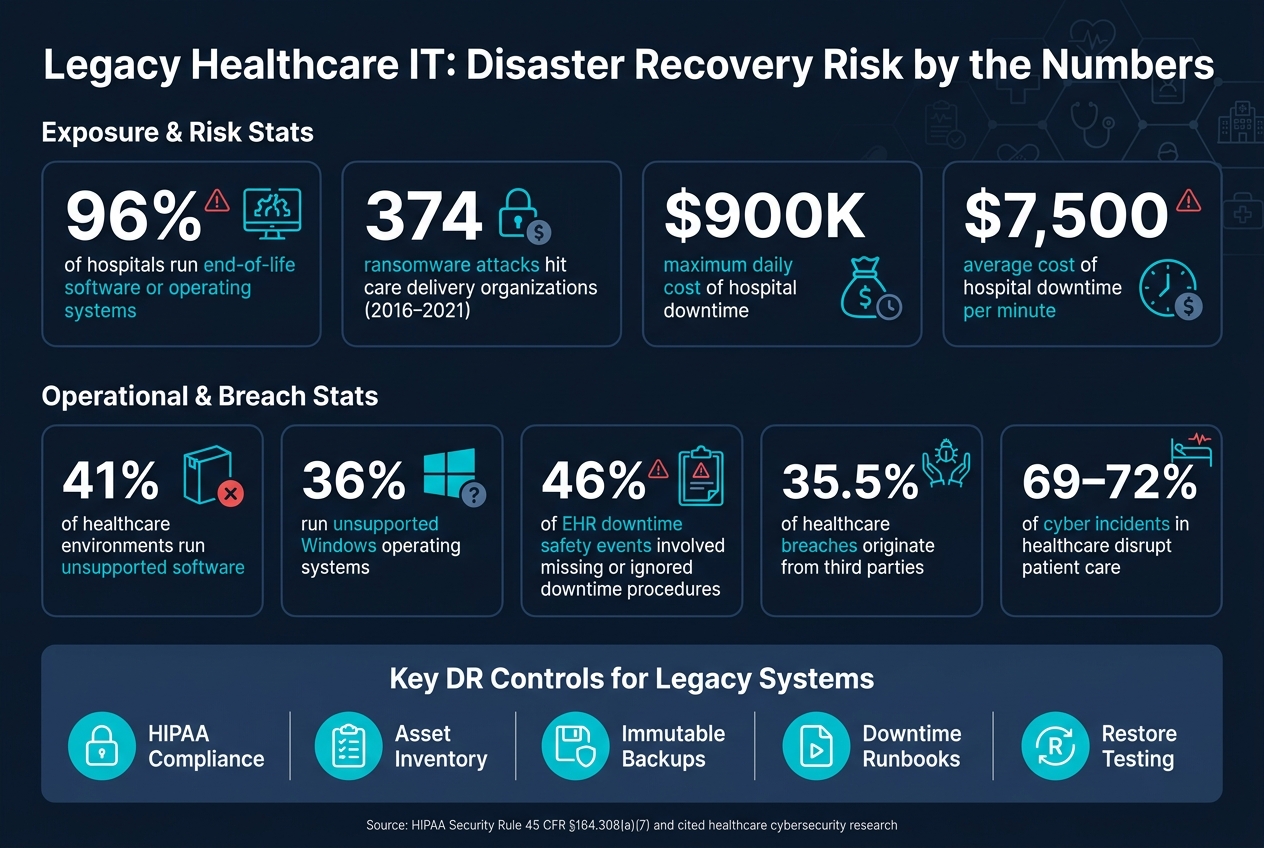 Legacy Healthcare IT: Disaster Recovery Risk Stats at a Glance