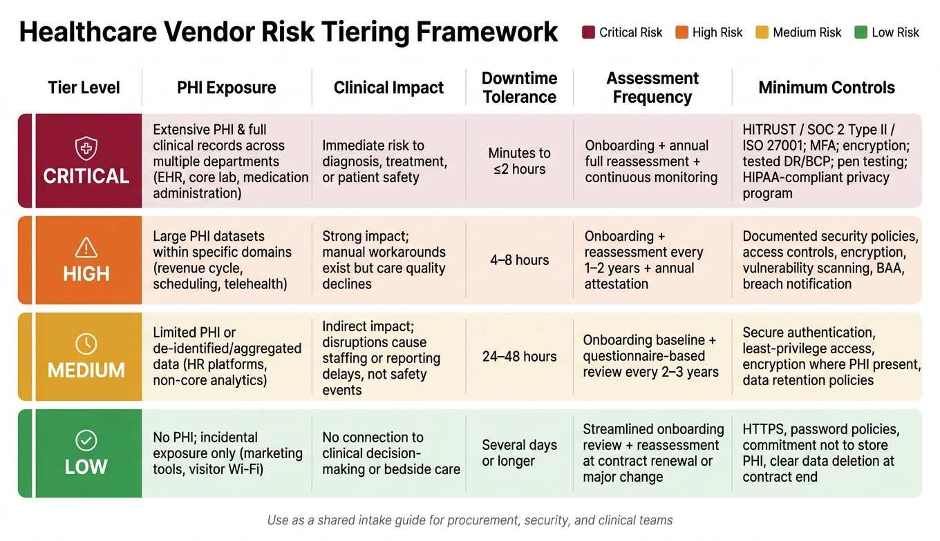 Healthcare Vendor Risk Tiering Framework: Critical to Low Risk