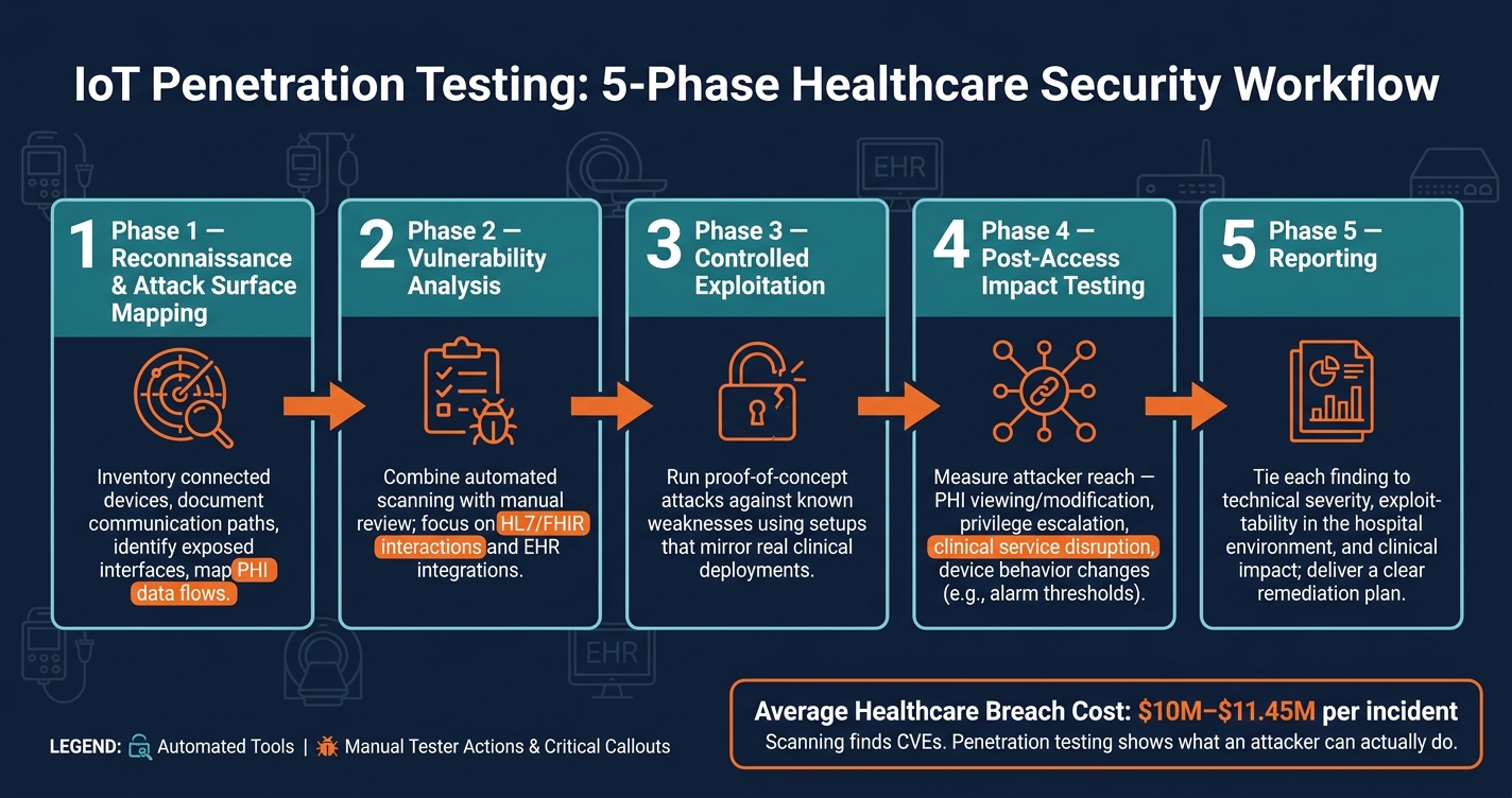 IoT Penetration Testing: 5-Phase Healthcare Security Workflow