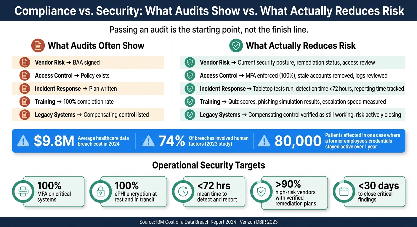 Compliance vs. Security: What Audits Show vs. What Actually Reduces Risk