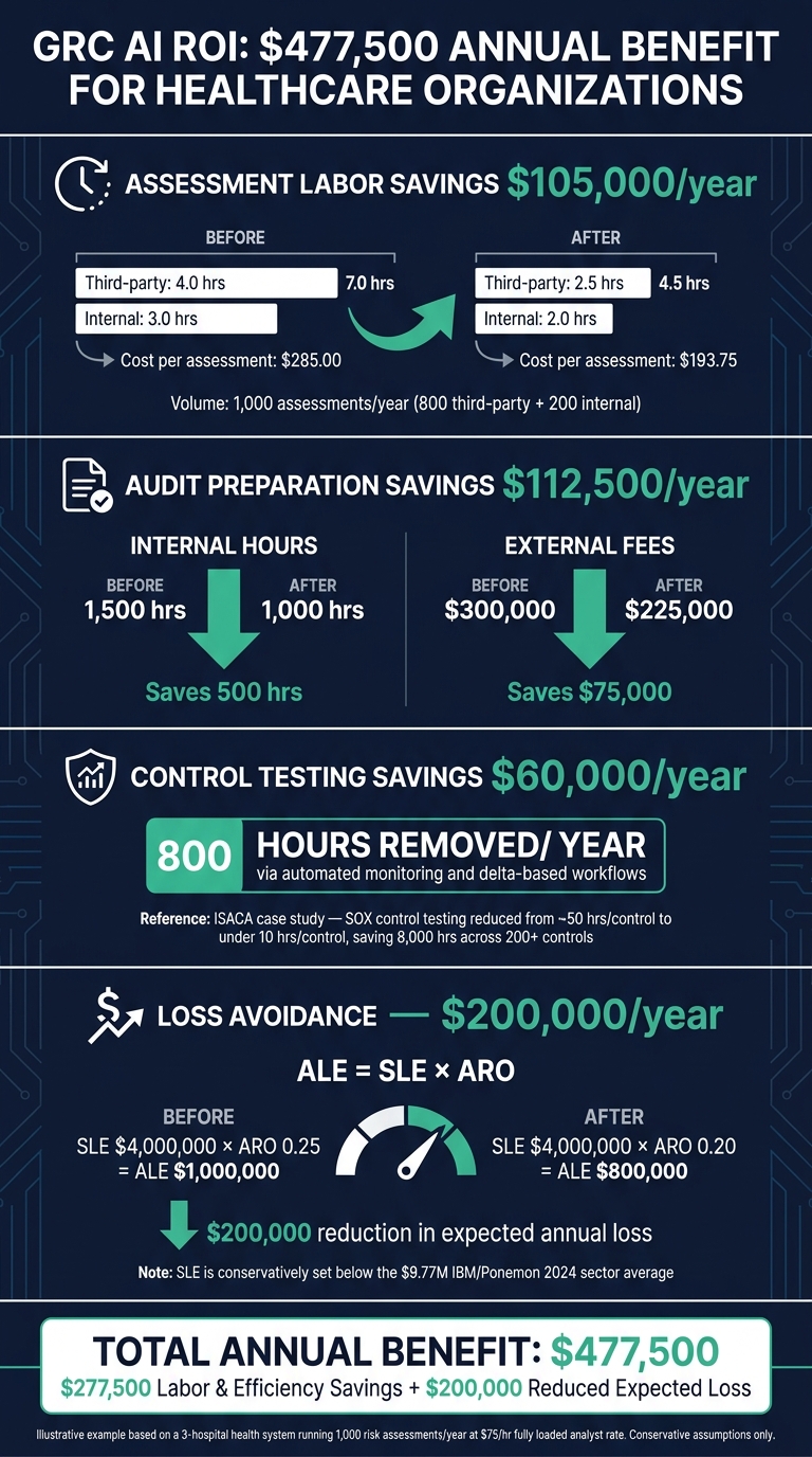 GRC AI ROI: $477,500 Annual Benefit for Healthcare Organizations