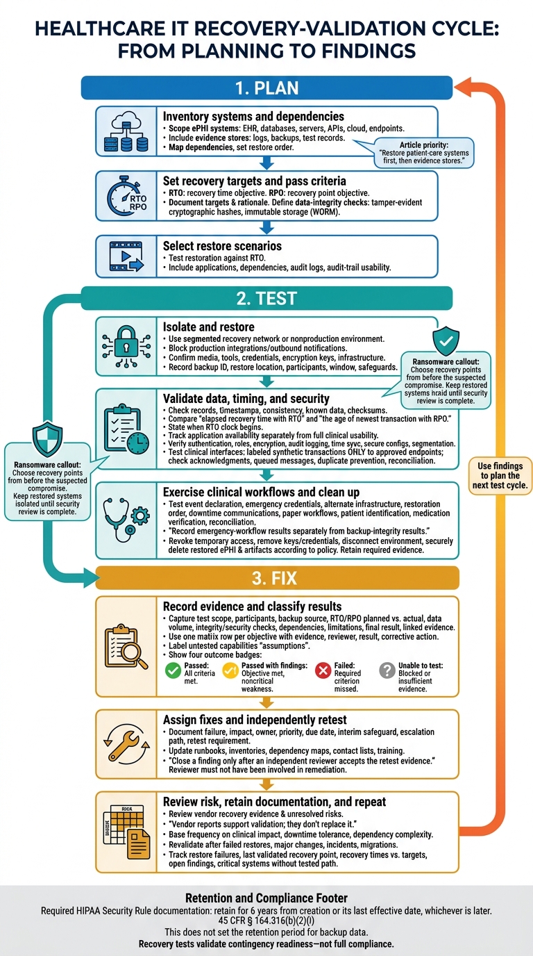 HIPAA Backup Testing: Recovery Validation Cycle
