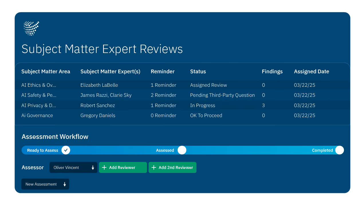 Subject matter expert conducting vendor risk review using Censinet platform
