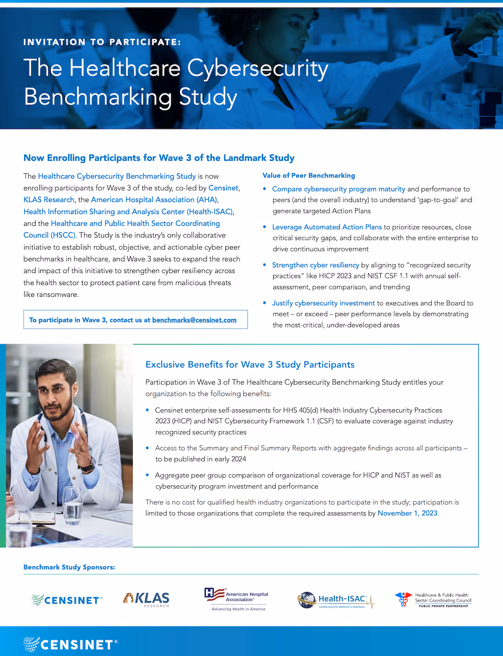 Benchmarking Study Wave 3 Enrollment Cover